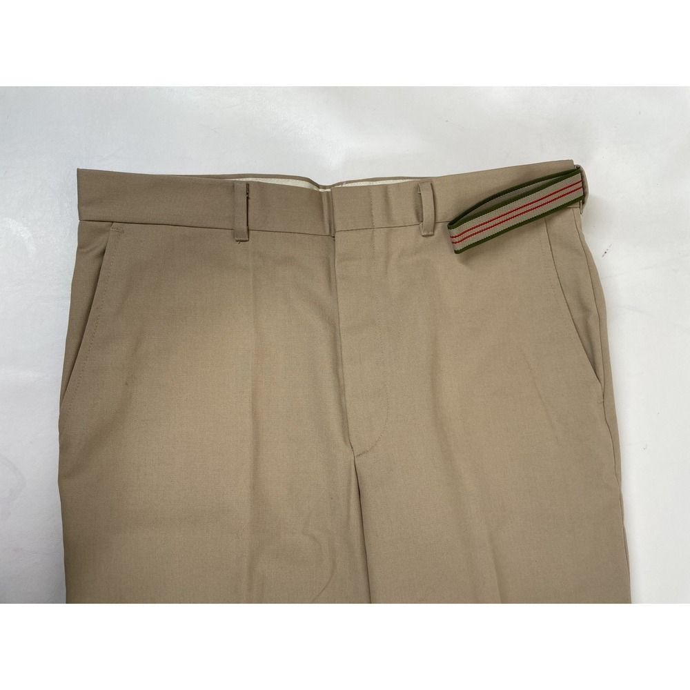 Sears Sportswear Belted Chino Slacks Vintage Mens Size 34x32 Beige NWT‎ Dragon - Picture 2 of 11